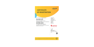 Senmatic正从ISO9001-2008升级至ISO9001-2015